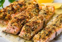 Golden Oregano Crusted Salmon