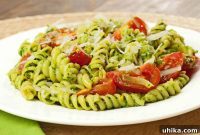 Twisted Pasta with Fresh Pesto and Sun-Kissed Tomatoes
