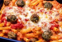 Cheesy Meatball Ziti Bake