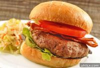 Sweet and Savory Blue Cheese Bacon Turkey Burger