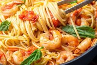 Garlic-Kissed Shrimp Tomato Basil Pasta