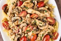 Creamy Marsala Chicken Pasta with Burst Tomatoes