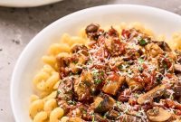 Savory Eggplant Mushroom Pasta
