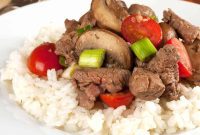 Seared Tenderloin Morsels with Garlic Mushrooms