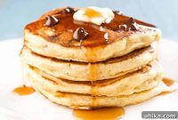 Decadent Chocolate Chip Pancakes with Maple-Glazed Bacon