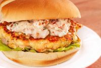 Delicious Salmon Burgers with Tangy Sun Dried Tomato Aioli