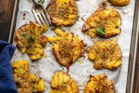 Crispy Rosemary Lemon Smashed Potatoes