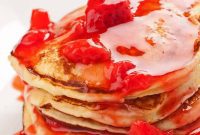 Heavenly Ricotta Pancakes with Sweet Strawberry Drizzle