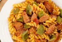 Velvety Smoked Sausage and Bell Pepper Pasta