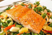 Bright Salmon and Kale Salad with Citrus Vinaigrette