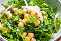 Zesty Lemon Parmesan Chickpea Arugula Salad
