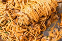Brandy-Infused Mushroom Cream Spaghetti