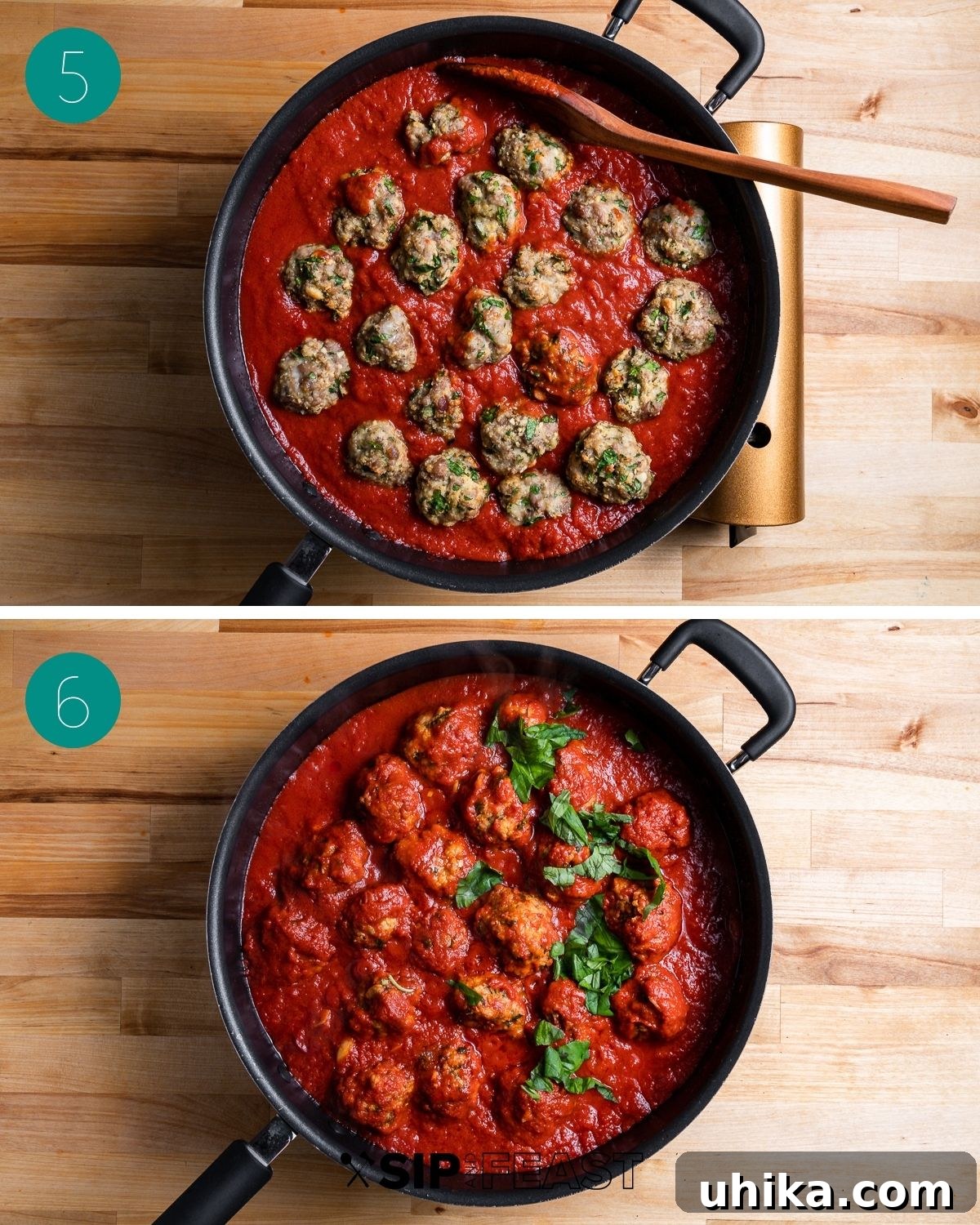 Flavorful Italian Sausage Meatballs 6 Recipe process shot collage group number three.