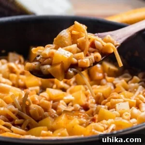 Pasta with Potatoes 10 Featured image of a perfectly cooked Pasta e Patate dish, showcasing its rich texture and inviting appearance.