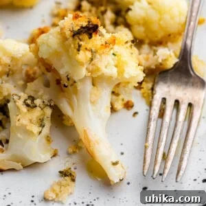 Golden Cauliflower Gratin 9 Baked cauliflower with cheese and breadcrumbs featured image.