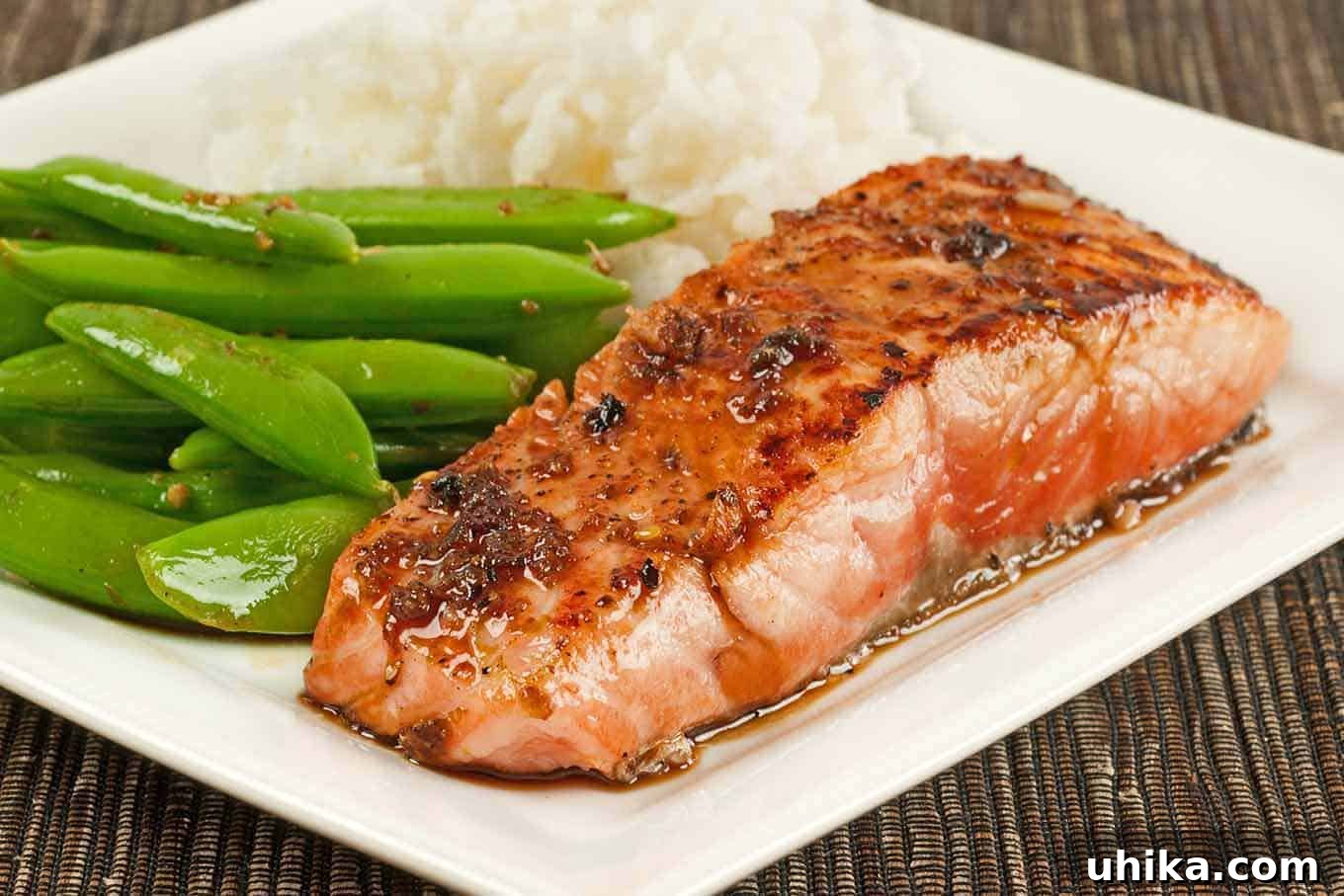 Umami Glazed Salmon with Garlic-Soy 2 Salmon Fillets with Garlic-Soy Pan Sauce – An Easy 15-Minute Asian-Inspired Dinner