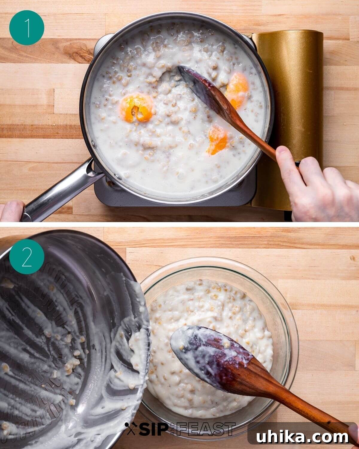 Naples' Signature Easter Dessert 5 Wheat cream process shot collage.