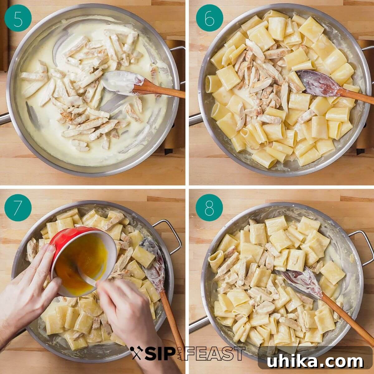 Luscious Lemon Chicken Pasta 5 Recipe process shot collage group number two.