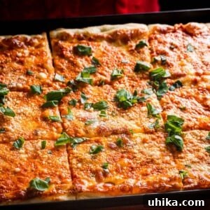 Rose Vodka Pizza 9 Vodka sauce Grandma pizza featured image.