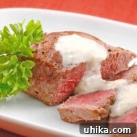 Pan-Seared Filet With Gorgonzola-Horseradish Sauce