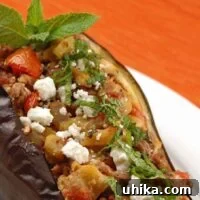 Lamb And Goat Cheese Stuffed Eggplant