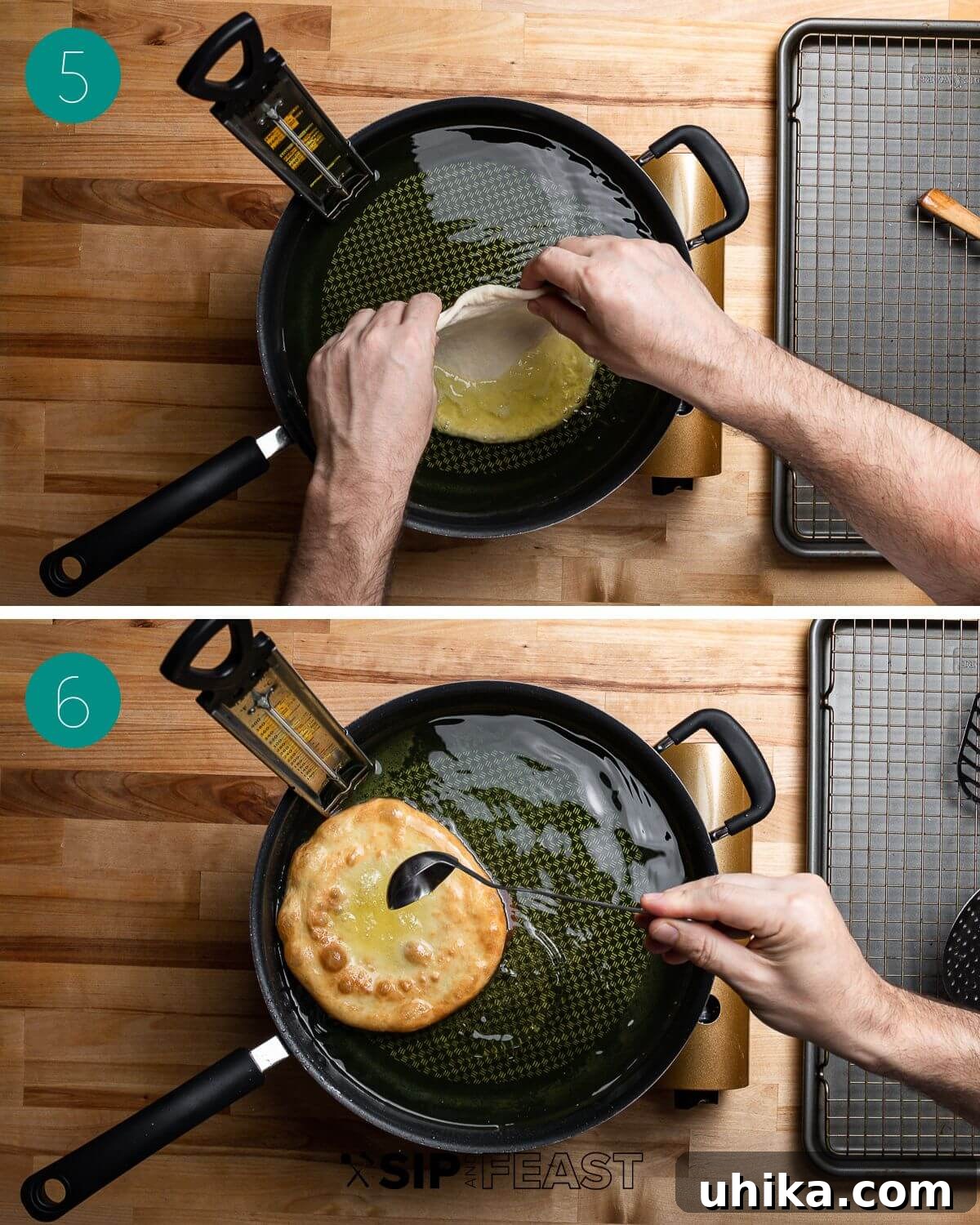 Golden Fried Pizza 6 Recipe process shot collage group number three.