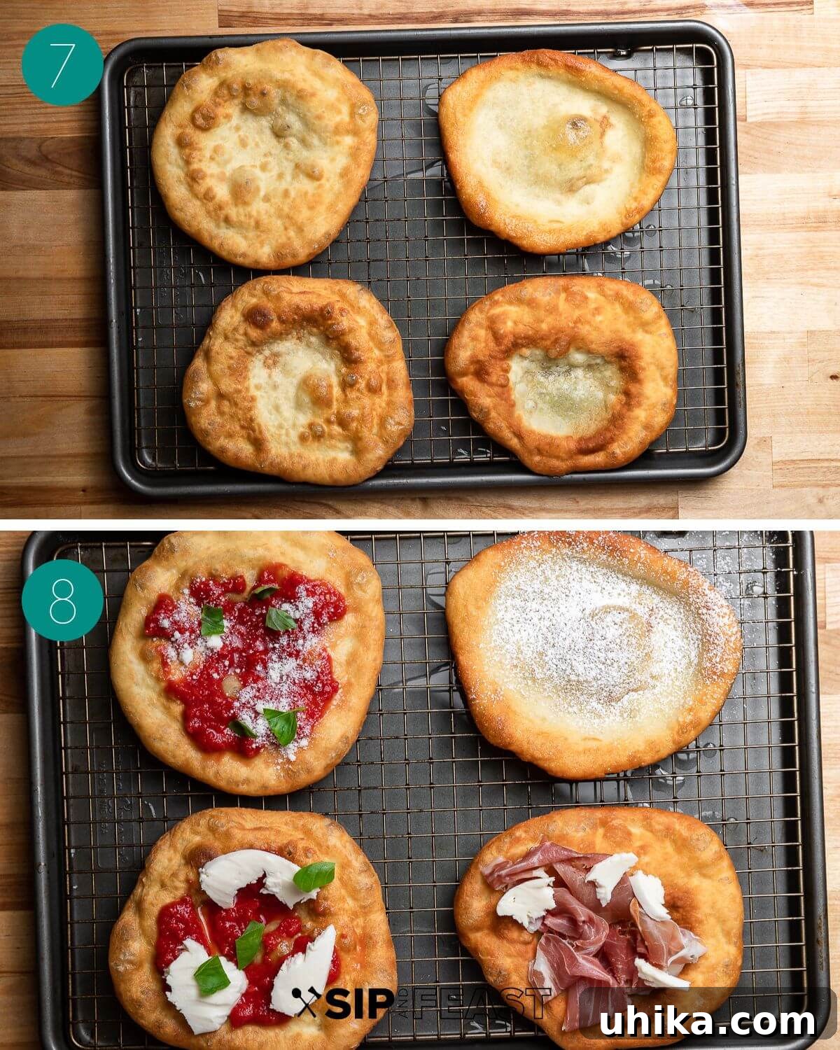 Golden Fried Pizza 7 Recipe process shot collage group number four.