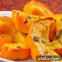 Golden Acorn Squash With Sage And Honey, a close-up of the delicious roasted vegetable.