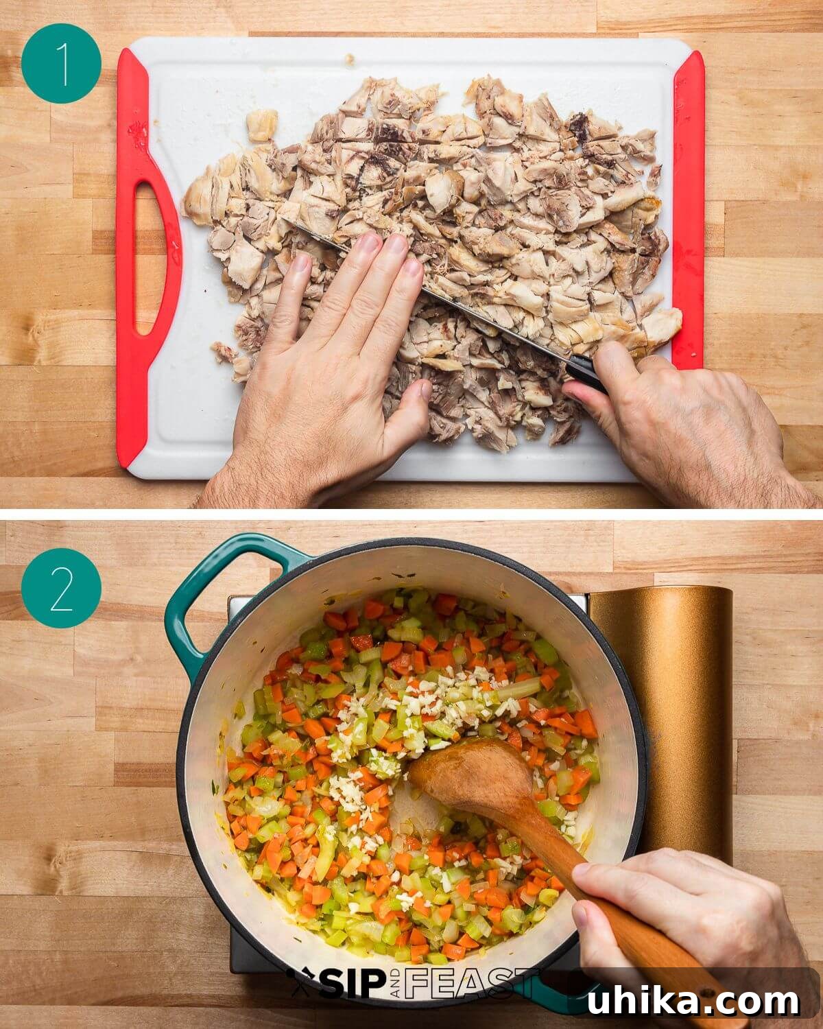 Bright Lemon Chicken Orzo Soup 6 Lemon chicken orzo soup recipe process shot collage group number one.