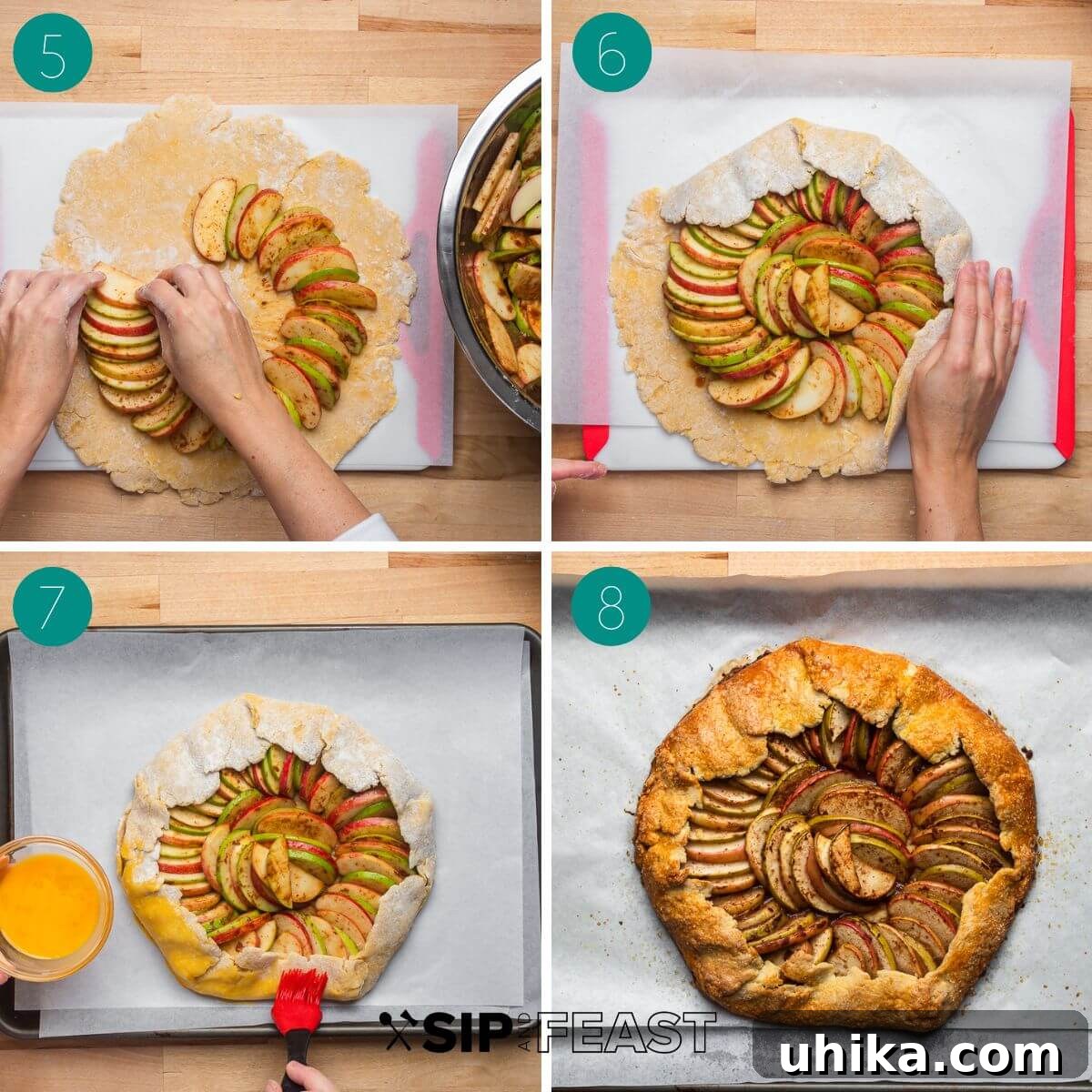 Rustic Apple Galette 7 Recipe process shot collage group number two.