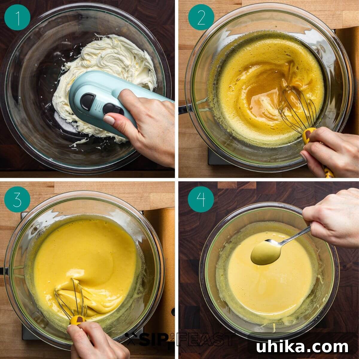 Tiramisu The Uplifting Dessert 4 A collage of three process shots demonstrating the initial steps of preparing Tiramisu: combining espresso and coffee liqueur, whisking mascarpone cheese, and gently cooking the zabaglione over a double boiler.