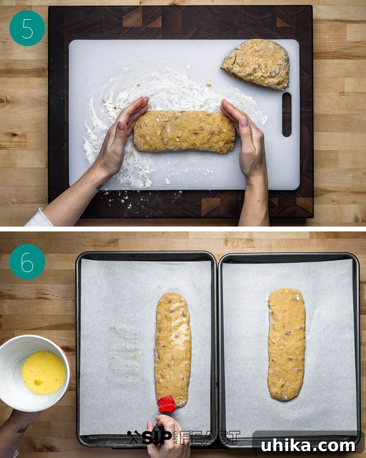 Twice-Baked Almond Delights 6 Recipe process shot collage group number three.