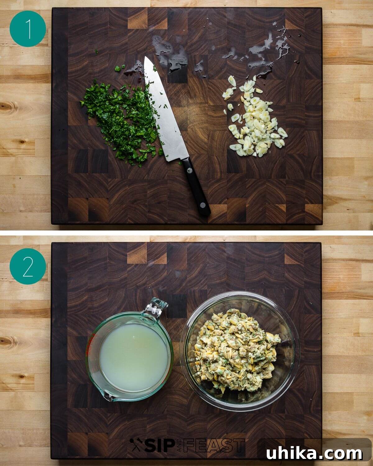 Easy Weeknight Clam Linguine 6 Linguine with canned clam sauce recipe process shot collage group number one.