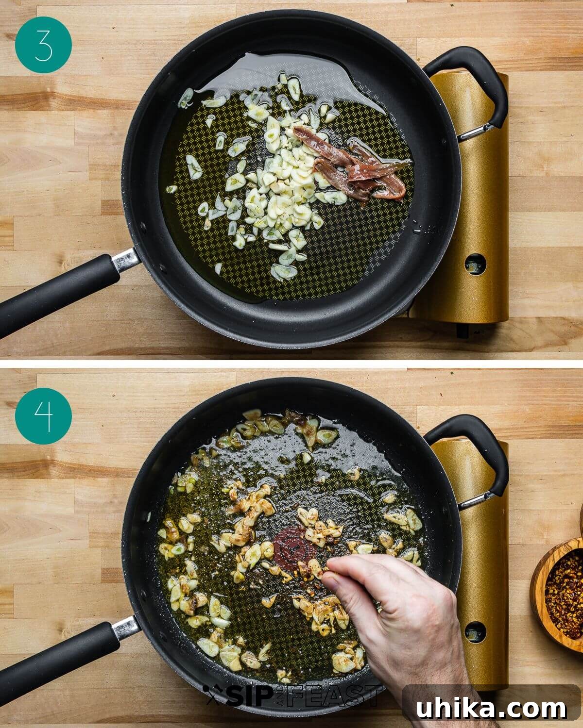 Easy Weeknight Clam Linguine 7 Recipe process shot collage group number two.