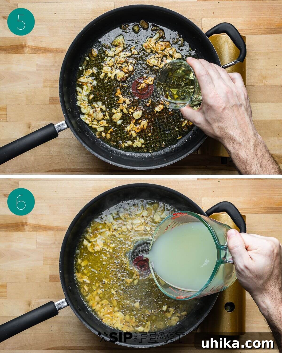 Easy Weeknight Clam Linguine 8 Recipe process shot collage group number three.