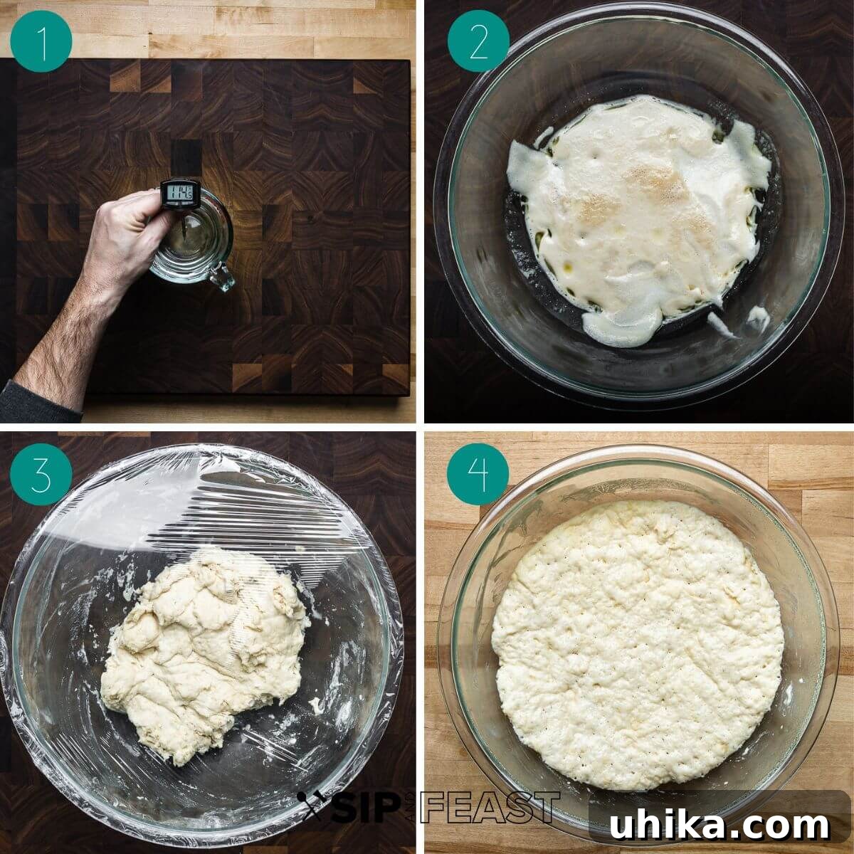 Italian Doughnut Delights 4 Zeppole recipe process shot collage for dough portion of recipe.