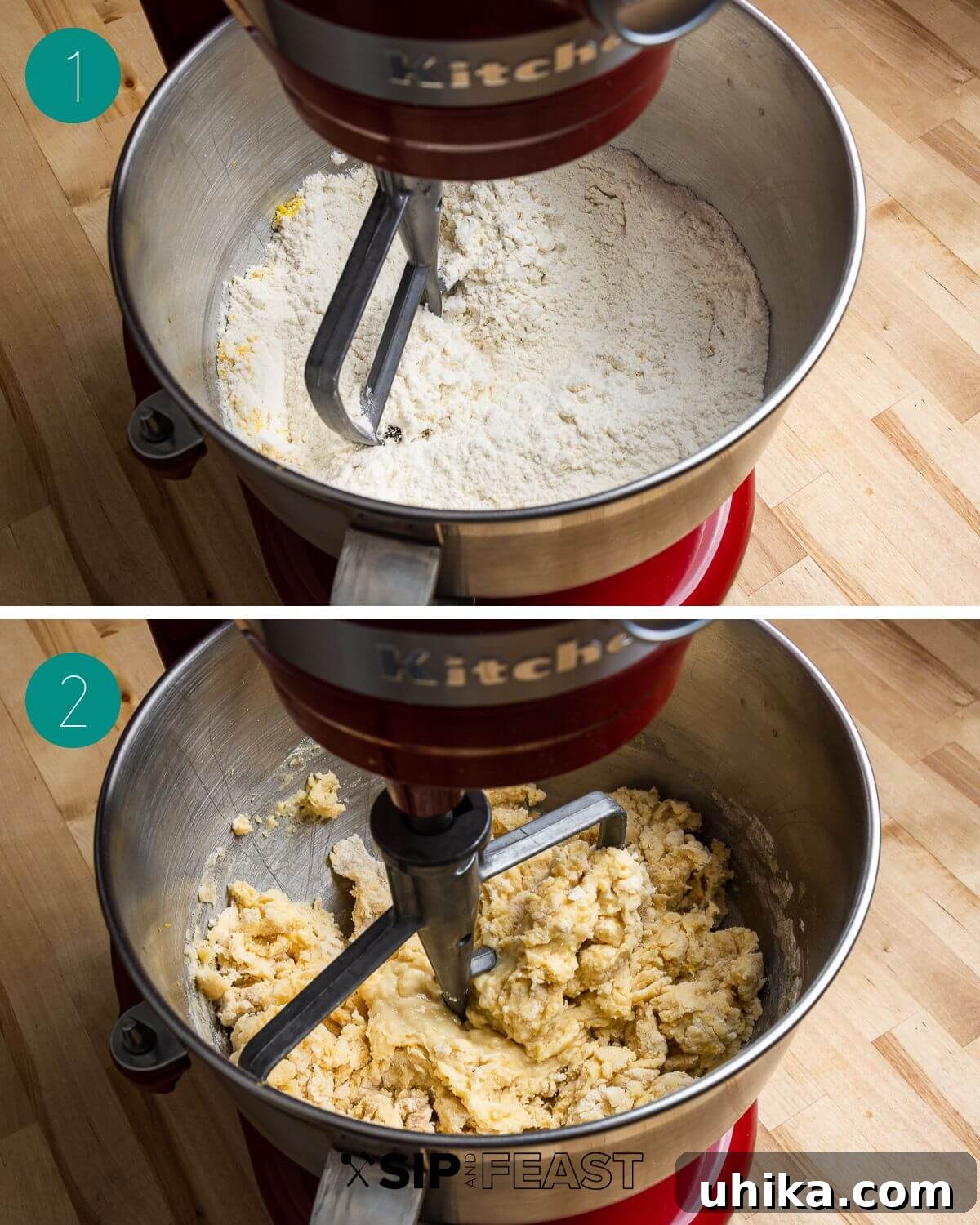 Italy's Festive Pasqua Bake 4 Easter bread recipe process shot collage group number one.