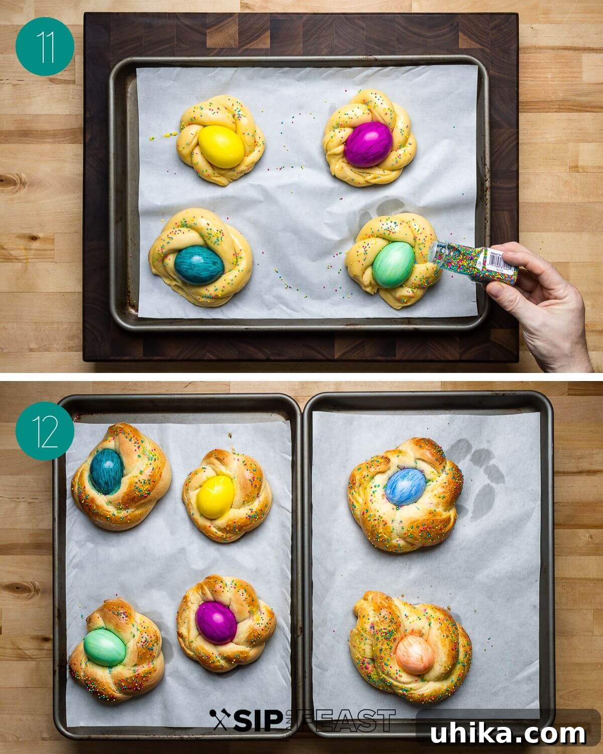 Italy's Festive Pasqua Bake 9 Recipe process shot collage group number six.