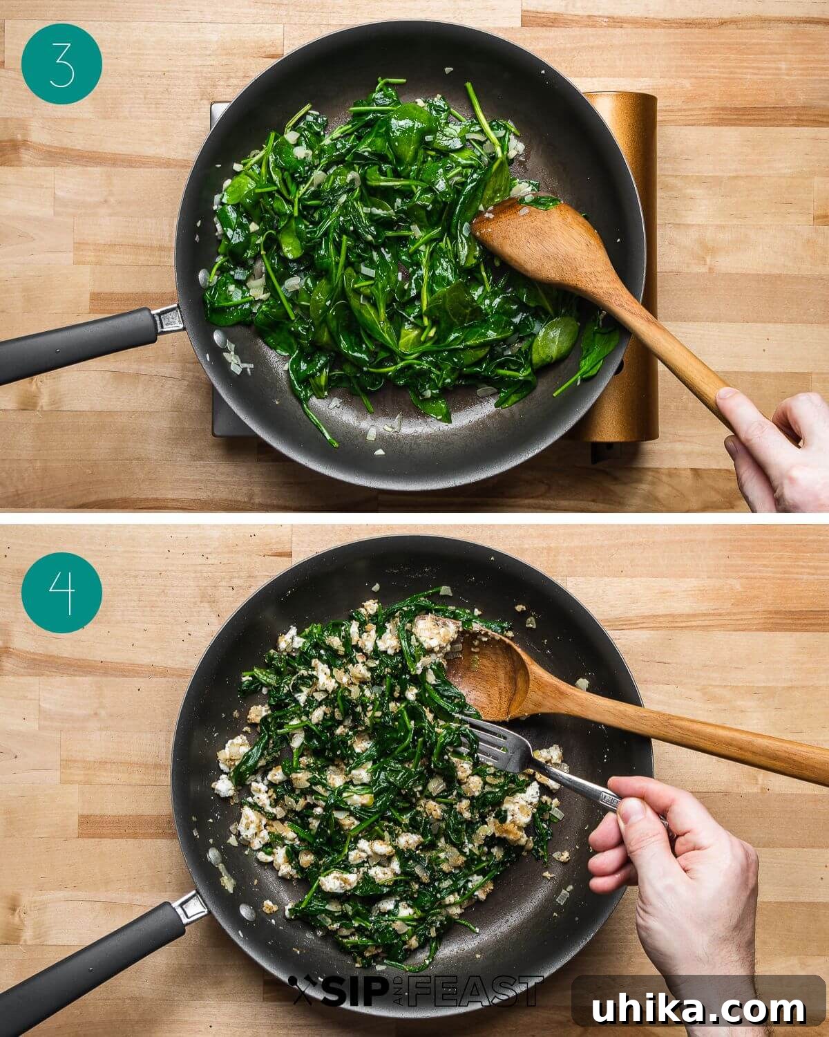 Savory Spinach Stuffed Flounder 5 Recipe process shot collage group number two.