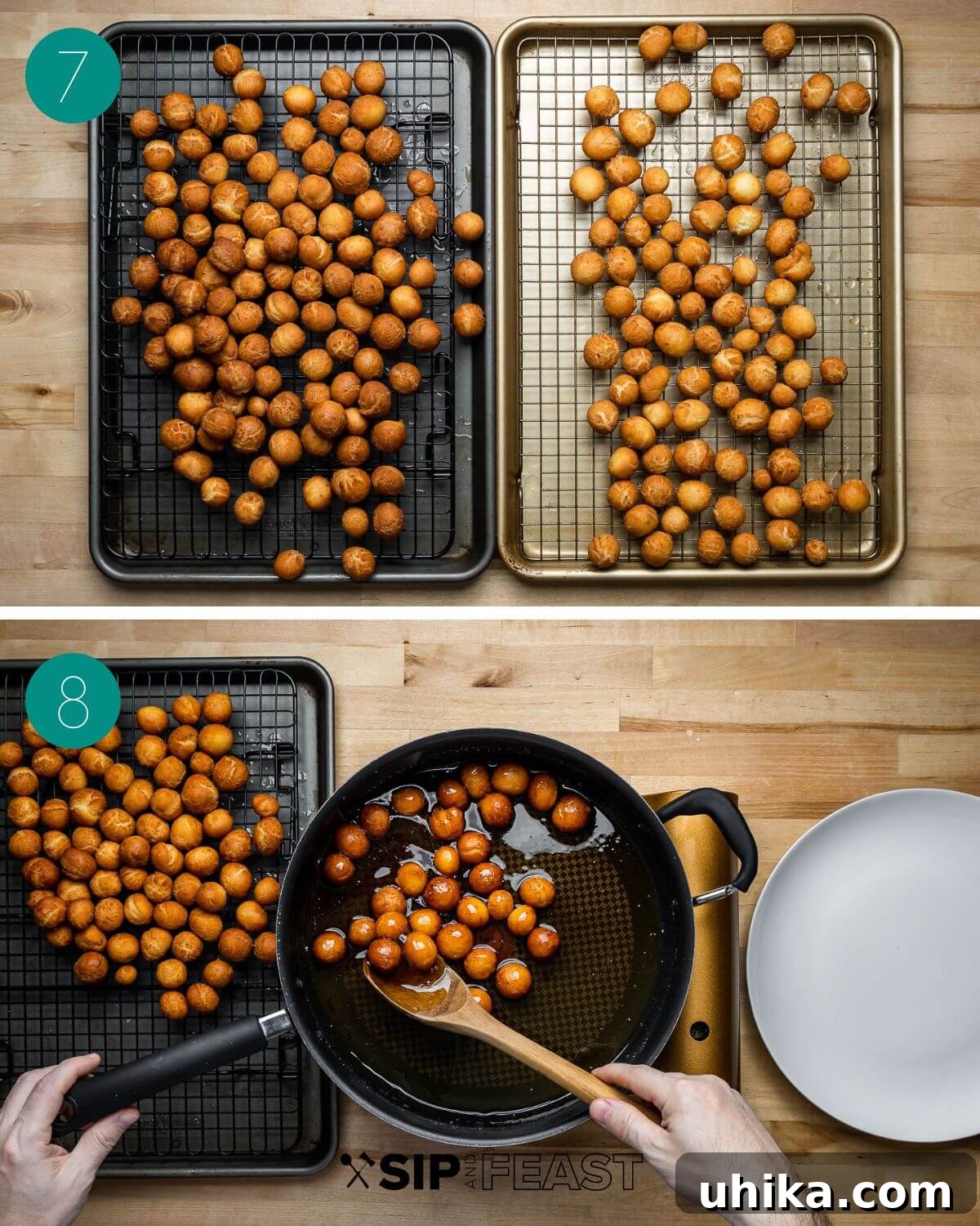 Neapolitan Christmas Honey Bites 8 Recipe process shot collage group number four.