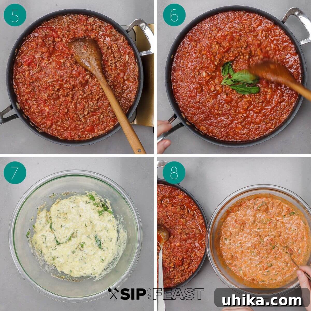 Lasagna Torte 6 Recipe process shot collage group number two.