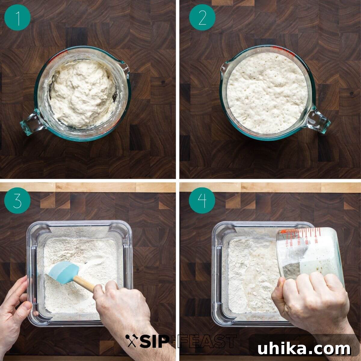 Mediterranean Olive Bread 4 Olive bread recipe process shot collage group number one.