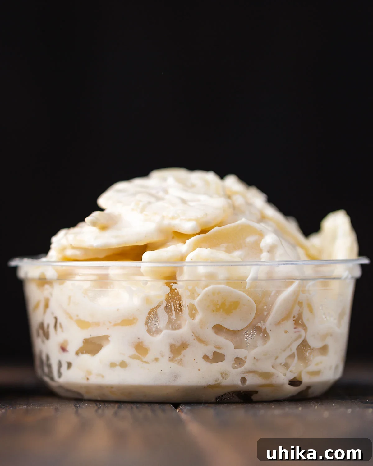 Iconic New York Deli Potato Salad 2 Deli container with homemade NY deli potato salad.
