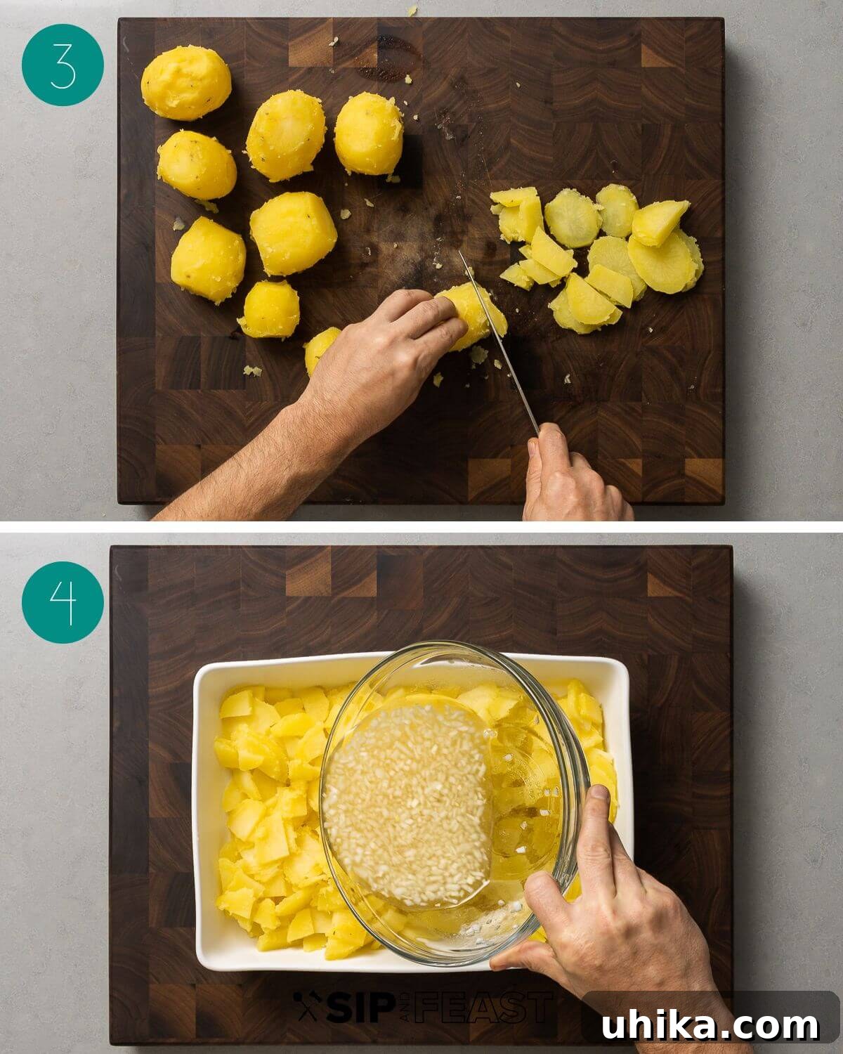 Iconic New York Deli Potato Salad 5 Recipe process shot collage group number two.