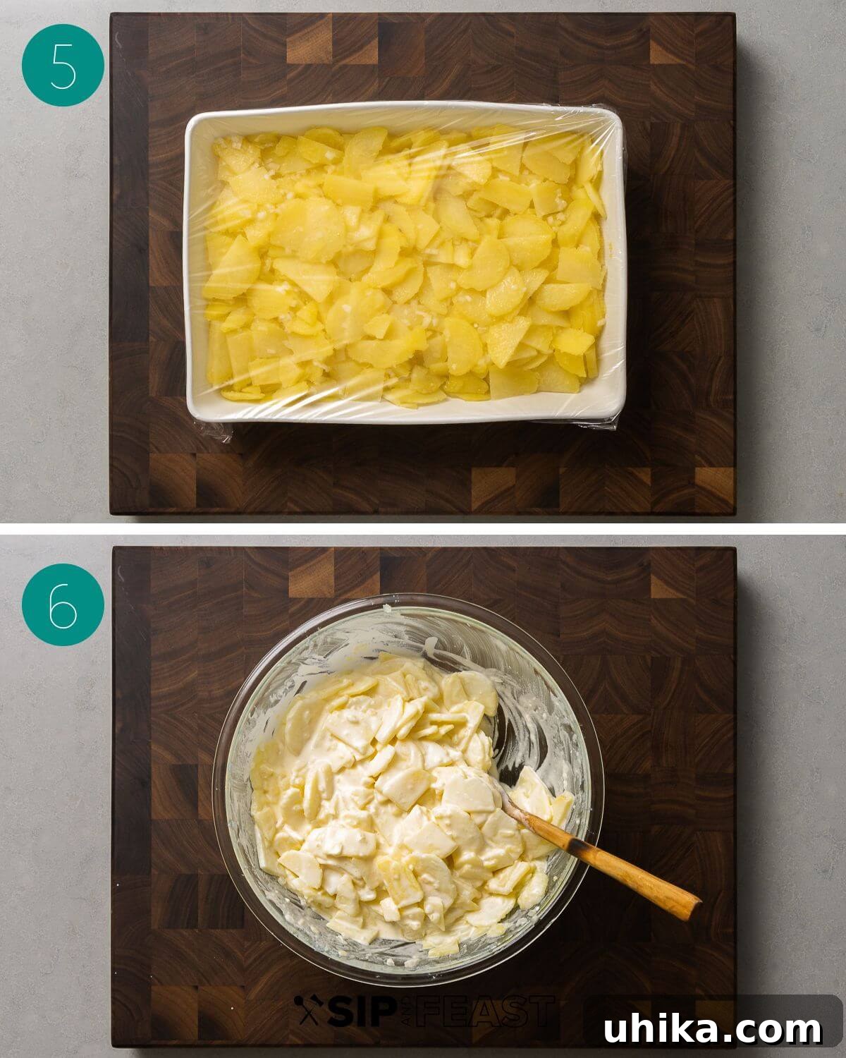 Iconic New York Deli Potato Salad 6 Recipe process shot collage group number three.