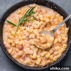 Pasta e Fagioli: Italy's Soul-Warming Classic 9 A close-up of a bowl of Pasta e Fagioli, ready to be enjoyed.