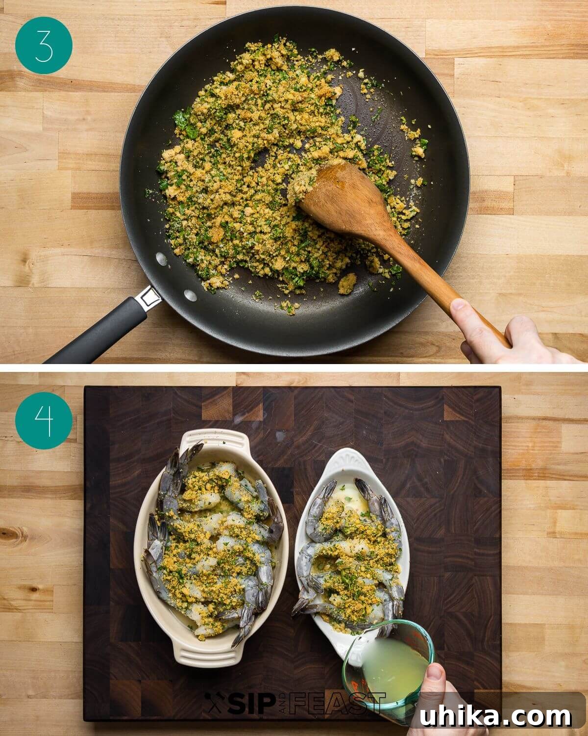 Zesty Oregano Shrimp 4 Recipe process shot collage group number two.