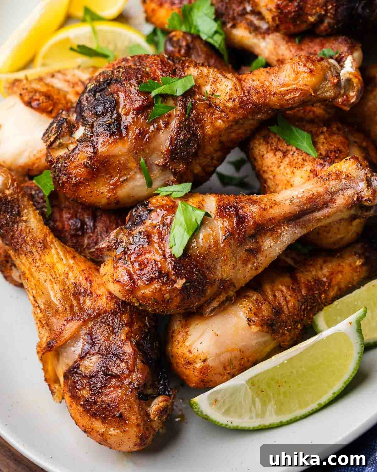 Spice of the Bayou 4 Baked chicken legs with Cajun seasoning.