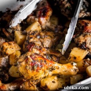 Garlic Rosemary Chicken and Roasted Potatoes 6 Italian baked chicken and potatoes featured image.