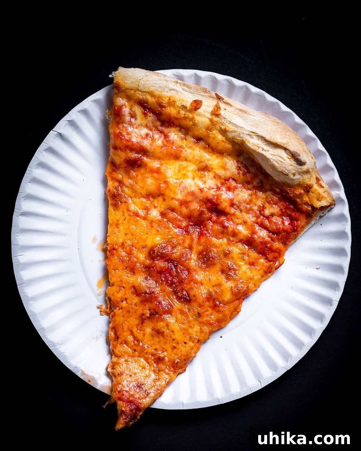 DIY Pizza Steel: Crafting Your Own Perfect Crusts 2 Slice of delicious New York-style pizza on a white plate, showcasing a perfectly charred crust.